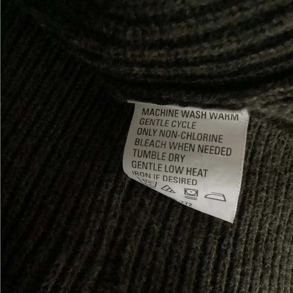 IZOD sweater Sz M cotton pullover quarter zip ribbed EUC olive moss - Picture 9 of 9